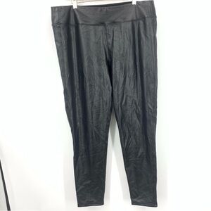 GAP Women Size XL Pants Leggings Black Faux Leather Fleece Lined‎ High Rise